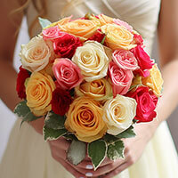 (BDx10) 3 Bridesmaids Bqt Royal Assorted Color Roses For Delivery to Bossier_City, Louisiana