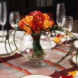 (2BDx20) Romantic Terracotta and Orange Roses Table Centerpiece