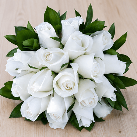 White Roses Bridesmaids Bouquets