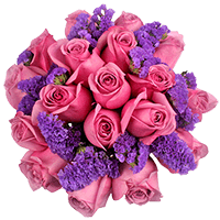 (HB) CP Reception Purple Rose Statice 9 Centerpieces For Delivery to Missouri