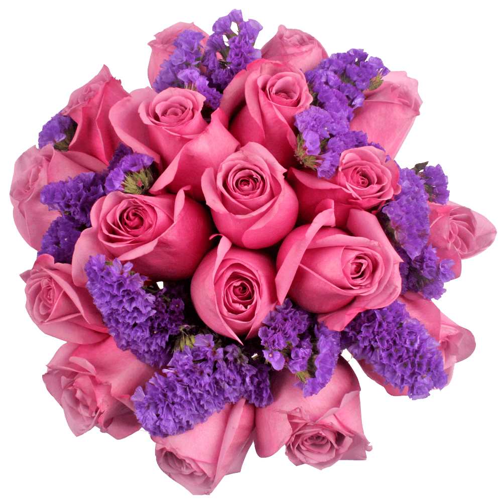 Purple Roses with Statice Flowers Centerpieces for Wedding Receptions