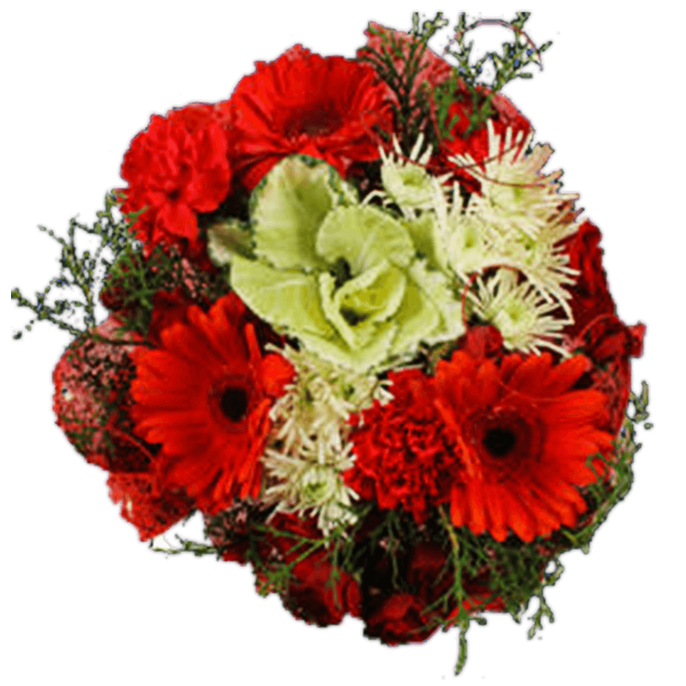 Red Christmas Wedding Flower Arrangements Carnations Gerberas