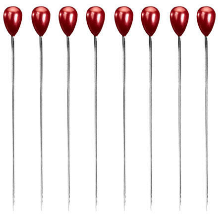 (OASIS) Lomey Teardrop Corsage Pin, Red - 41-00994