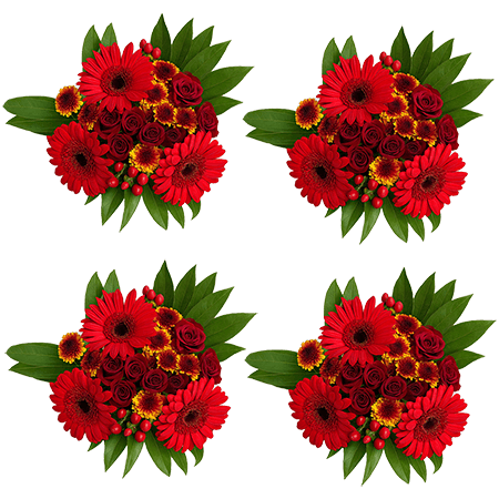 (QB) Arrangement Red Fall Flowers