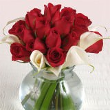 (BDx10) Red Roses and Calla Lilies 3 Table Centerpiece