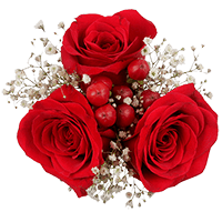 (QB) CP Red Rose Babys Hypericum 8 Centerpieces For Delivery to North_Carolina