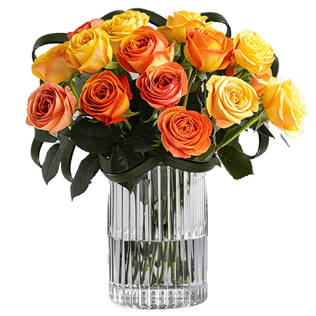 Romantic Yellow and Orange Roses Centerpieces - Choose Your Quantity