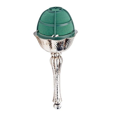 (OASIS) Elegant Bqt Holder, Silver Hammered - 0790