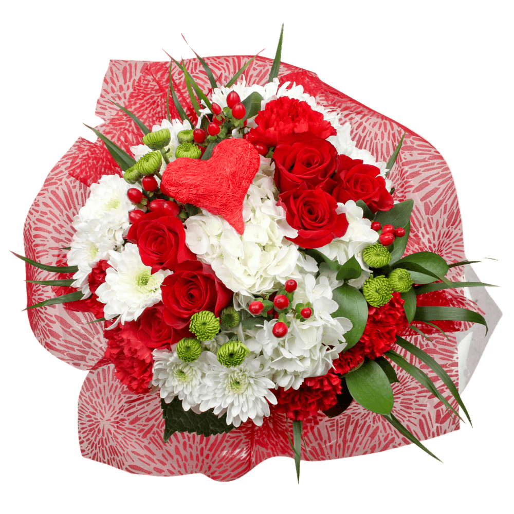 Valentine Bouquets Red Roses Carnations Hydrangeas Filler Flowers