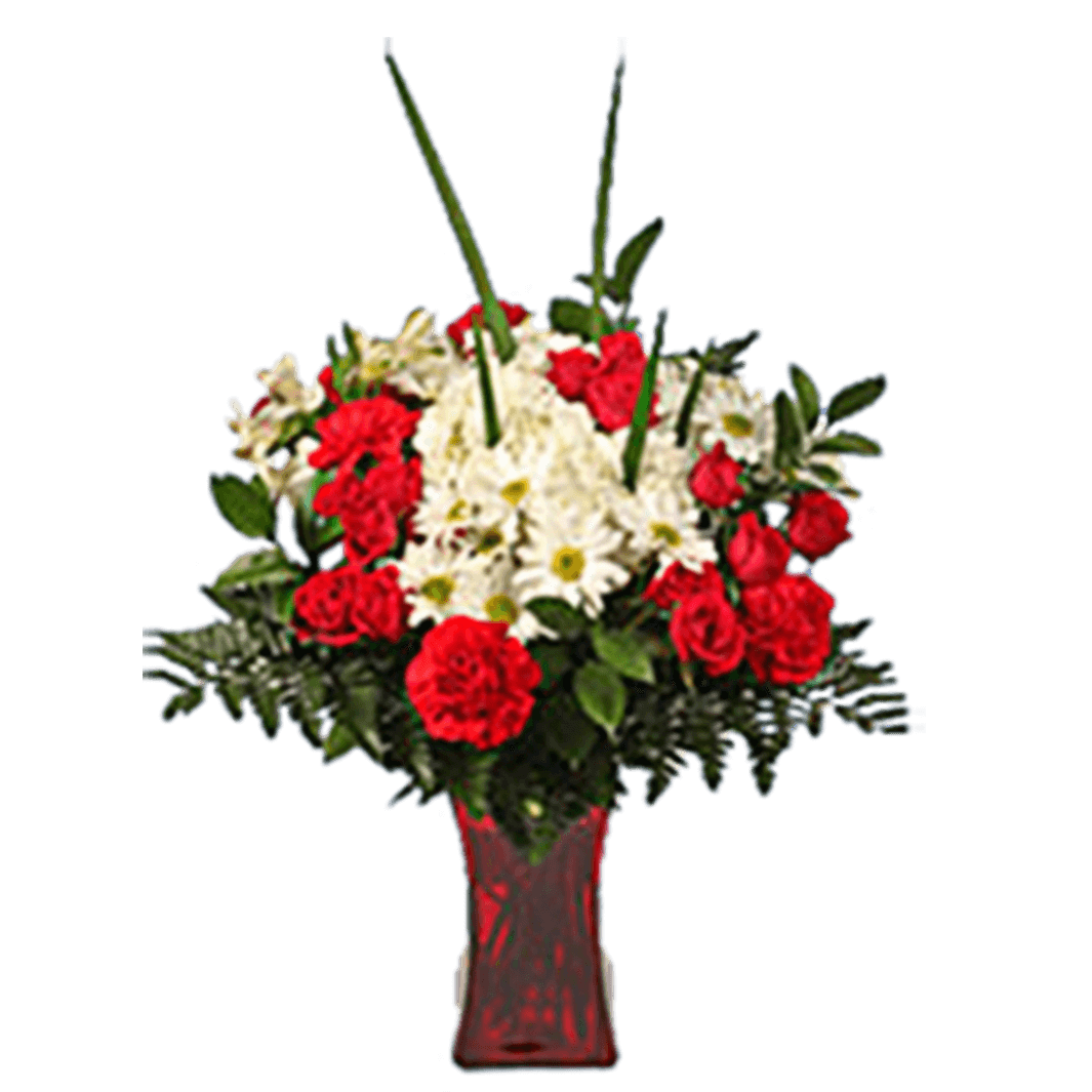 Valentine's Day Bouquet Kiss Me Arrangement With Vase a total of 18 flowers