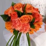 (DUO) Bridal Bqt Mix Garden Flowers Orange 25