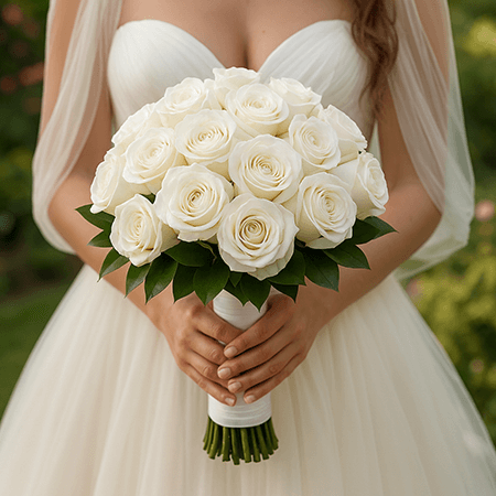 Bridal Bouquet with White Roses