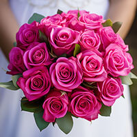 (BDx10) 3 Bridesmaids Bqt Royal Dark Pink Roses For Delivery to Delaware