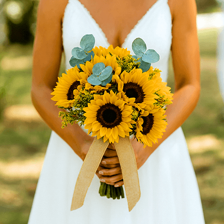 Bridal Bouquet with Sunflowers