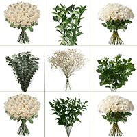 Enchanted Wedding Combo D.I.Y. Roses - Mixed Greens & Garden Roses