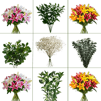Delightful Wedding Combo D.I.Y. Asiatic Lilies - Oriental Lilies & Mixed Greens