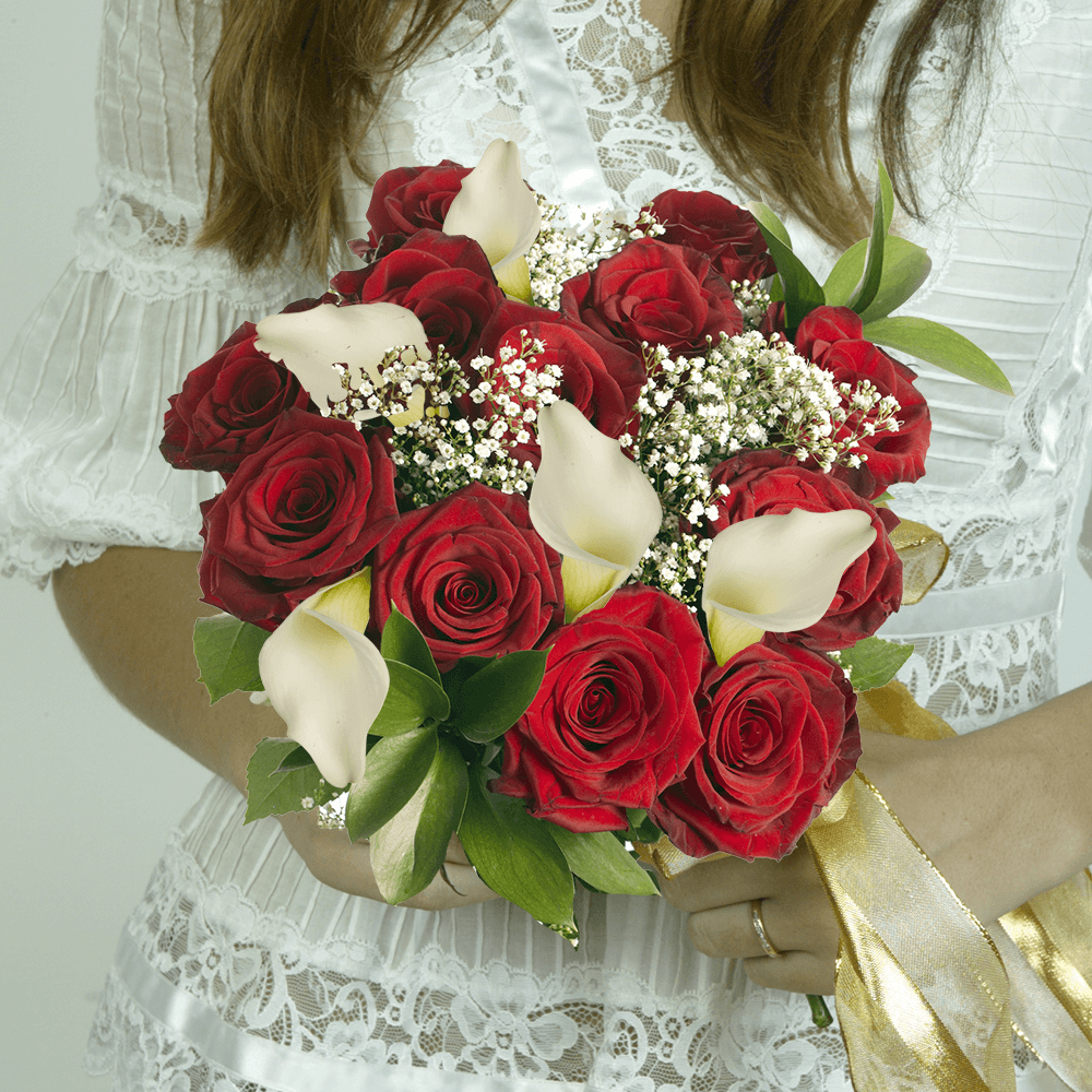 WC D.I.Y. Fairy Tale: 10 Red Freedom Roses, 60 White Mini Callas, 6 Fillers , 2,400 Rose For Delivery to Lewisville, Texas
