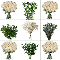 Flawless Wedding Combo D.I.Y. Roses & Mixed Greens