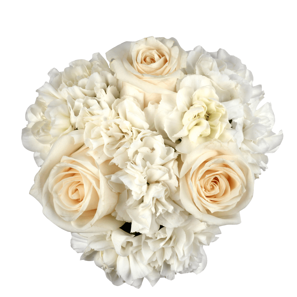 Wedding Flower Centerpiece with White Roses Carnations