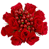 (HB) CP Wedding Red Rose Hypericum 14 Centerpieces For Delivery to South_Dakota