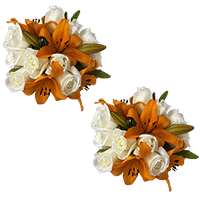 Spectacular Bqt White Orange Qty For Delivery to Encino, California