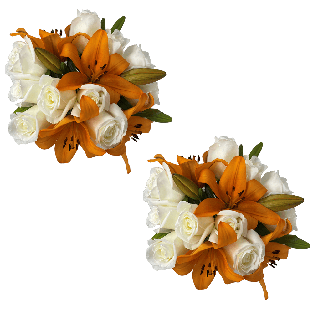 White and Orange Next Day Flower Bouquets
