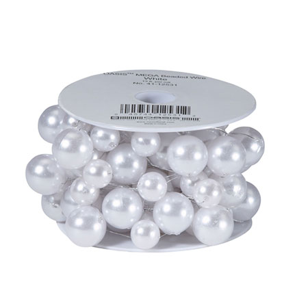 (OASIS) Oasis Mega Beaded Wire, White - 41-12531