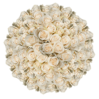 (4HB) 1000 Rose Sht Ivory 40 Bunches For Delivery to Longview, Texas
