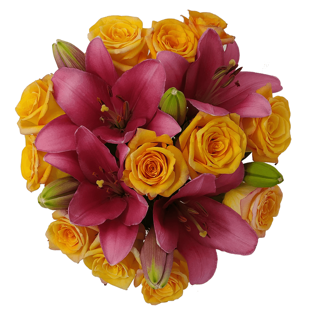 Spectacular Bqt Yellow Pink For Delivery to Redwood_City, California