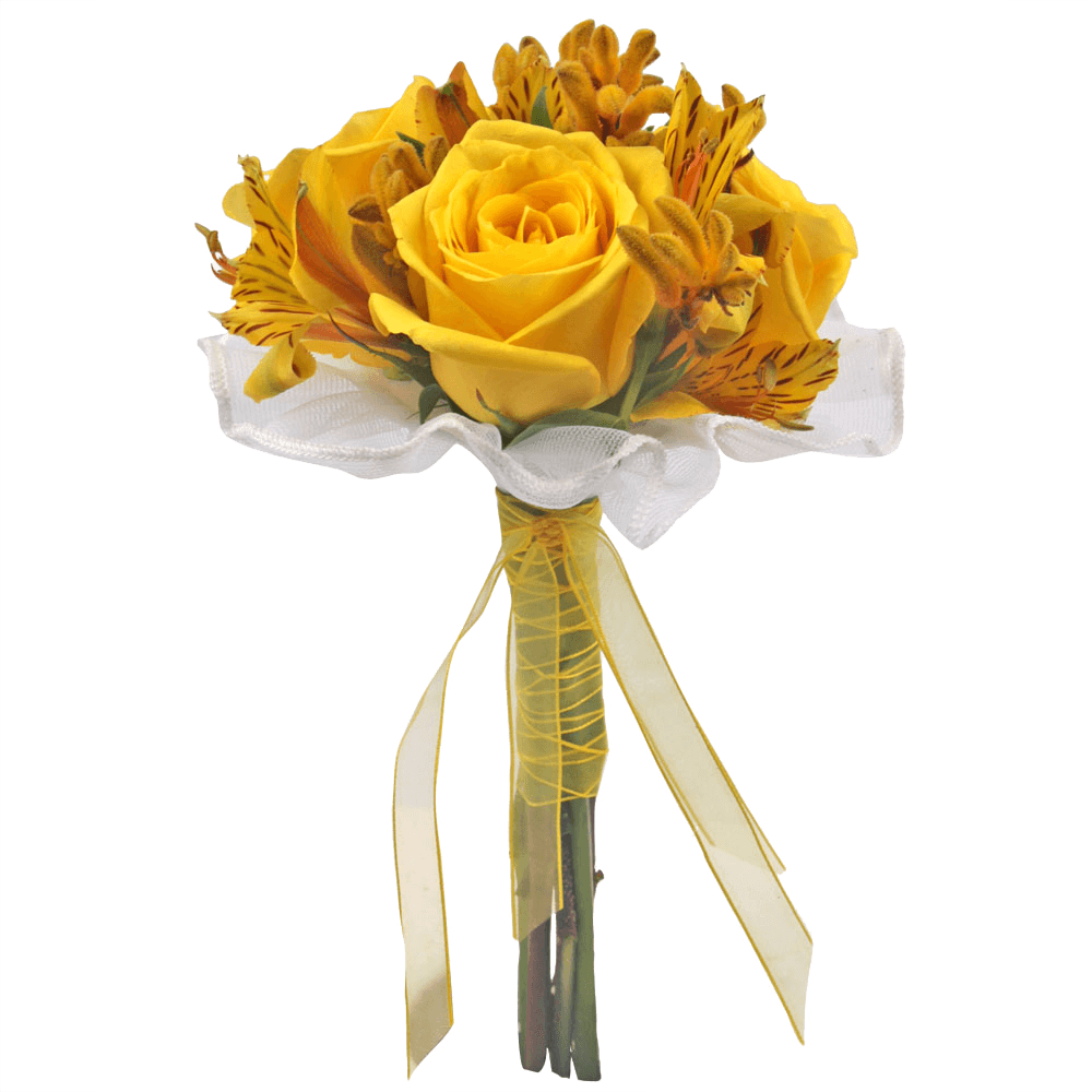 Yellow Roses Bouquet Wedding Bridesmaid Flowers