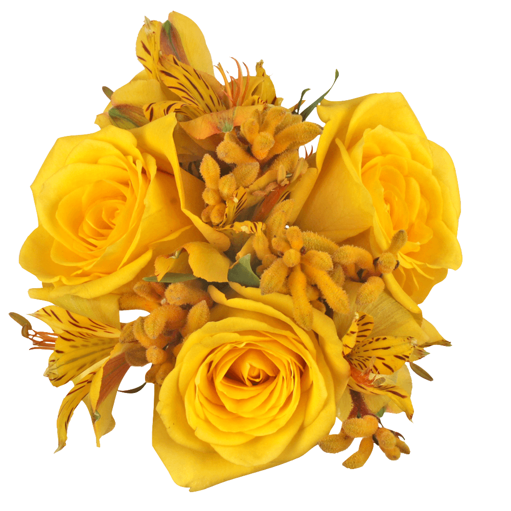 Yellow Roses Centerpiece Kangaroo Paw Alstroemeria
