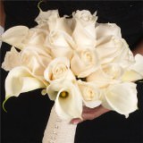 (BDx10) 3 Bridesmaids Bqt Ivory Roses and White Calla Lilies For Delivery to Latham, New_York