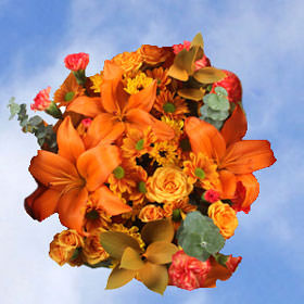 Orange Wedding Bouquets Lilies Carnations Roses | Global Rose Orange Wedding Bouquets Lilies Carnations Roses | Global Rose