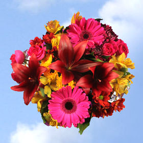 Purple Flowers Globalrose Qb Arrangement Purple Fall Flowers