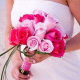 (DUO) Bridal Bqt Romantic Dark Pink and Light Pink Roses For Delivery to Port_Huron, Michigan