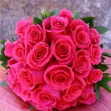 (DUO) Bridal Bqt Royal Dark Pink Roses For Delivery to New_York
