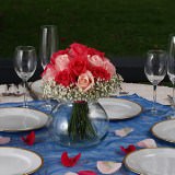 (BDx20)CP Classic Light Pink and Dark Pink Roses 6 Centerpieces For Delivery to North_Carolina