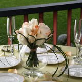 (2BDx20) CP Romantic Peach and White Roses 12 Centerpieces For Delivery to Schenectady, New_York