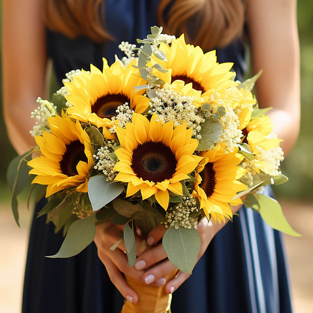 (BDx20) Sunflowers 6 Bridesmaids Bqts For Delivery to California
