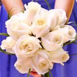 (BDx10) 3 Bridesmaids Bqt Romantic White Roses For Delivery to Saginaw, Michigan