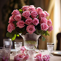 (2BDx20) CP Royal Light Pink Roses 12 Centerpieces For Delivery to El_Dorado, Arkansas