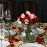 (2BDx20) CP Romantic Red and Pink Roses 12 Centerpieces For Delivery to North_Dakota