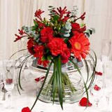 (BDx10) CP Red Mix Flowers 3 Centerpieces 3 Centerpieces For Delivery to Alabama