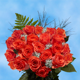 24 Orange Roses with Fillers