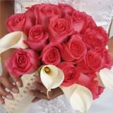 (DUO) Bridal Bqt Calla Lilies and Dark Pink Roses For Delivery to New_York