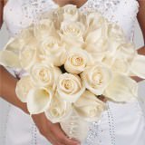 (DUO) Bridal Bqt Calla Lilies and Ivory Roses For Delivery to Indiana