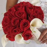 (DUO) Bridal Bqt Calla Lilies and Red Roses For Delivery to Indiana
