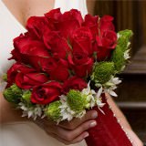 (DUO) Bridal Bqt Star Of Bethlehem and Red Roses For Delivery to North_Carolina