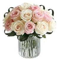 (BDx20) CP Royal Light Pink and Ivory Roses 6 Centerpieces For Delivery to Oakley, California