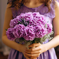 Bridesmaid Bqt Purple Carnations Qty For Delivery to Great_Falls, Montana